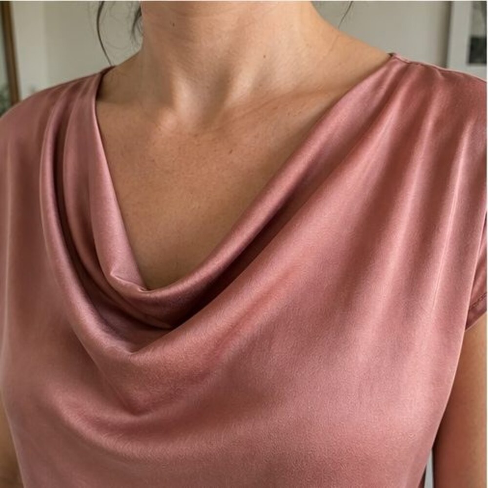 Rust Tie Neck Blouse - Picture 4 of 6
